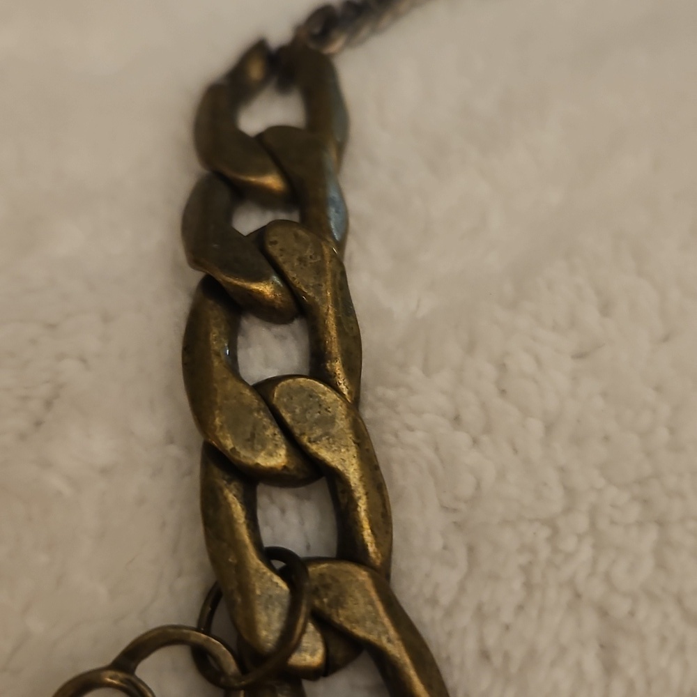 Vintage Bronze Heart Key Bird Leaves Charm Boho Chain Necklace - Picture 7 of 8
